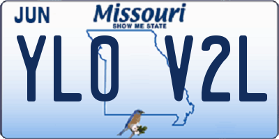 MO license plate YL0V2L