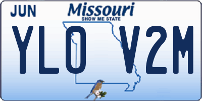 MO license plate YL0V2M