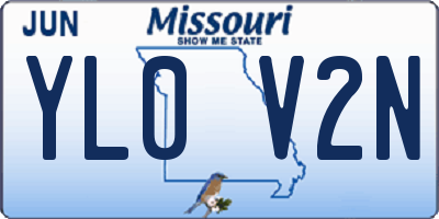 MO license plate YL0V2N