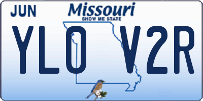 MO license plate YL0V2R