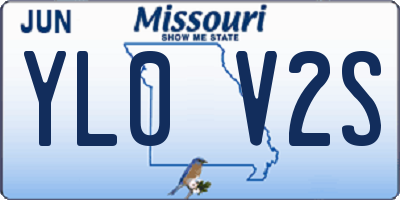 MO license plate YL0V2S