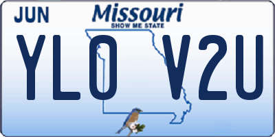 MO license plate YL0V2U