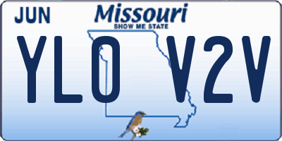 MO license plate YL0V2V
