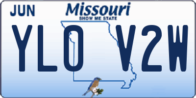 MO license plate YL0V2W