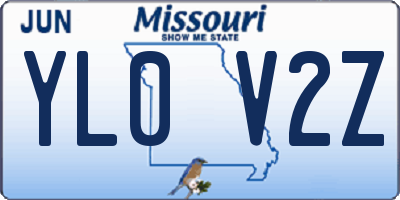 MO license plate YL0V2Z