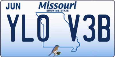 MO license plate YL0V3B