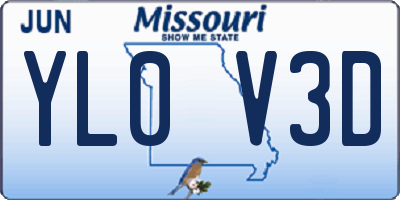 MO license plate YL0V3D