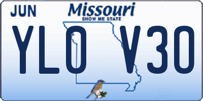 MO license plate YL0V3O