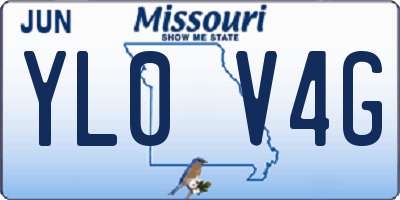 MO license plate YL0V4G