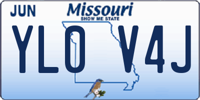 MO license plate YL0V4J