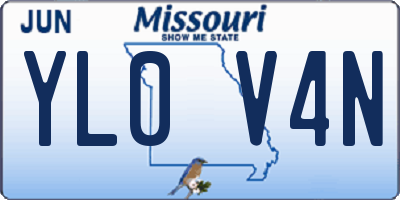 MO license plate YL0V4N