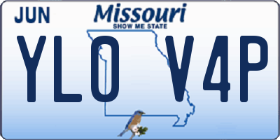 MO license plate YL0V4P