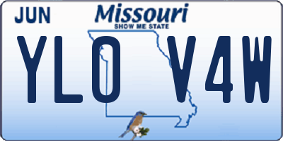 MO license plate YL0V4W
