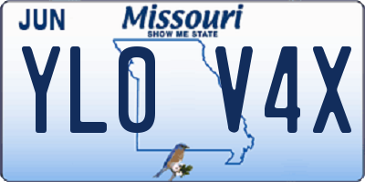 MO license plate YL0V4X
