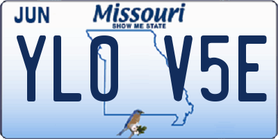 MO license plate YL0V5E