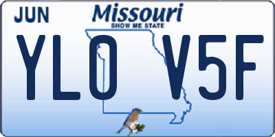 MO license plate YL0V5F
