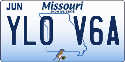 MO license plate YL0V6A
