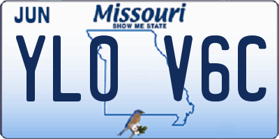 MO license plate YL0V6C