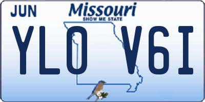 MO license plate YL0V6I