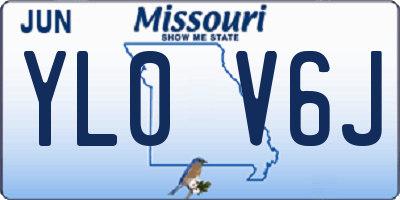 MO license plate YL0V6J