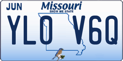 MO license plate YL0V6Q