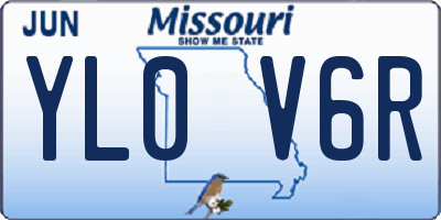 MO license plate YL0V6R