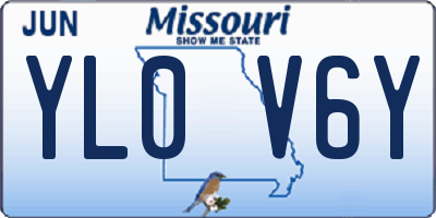MO license plate YL0V6Y