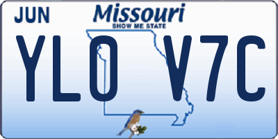 MO license plate YL0V7C