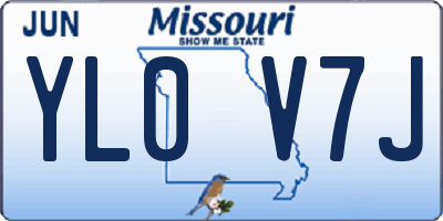 MO license plate YL0V7J
