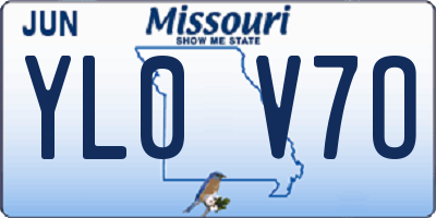 MO license plate YL0V7O