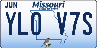 MO license plate YL0V7S