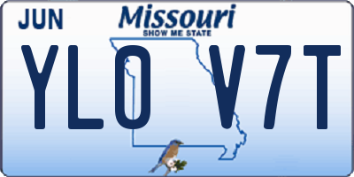 MO license plate YL0V7T