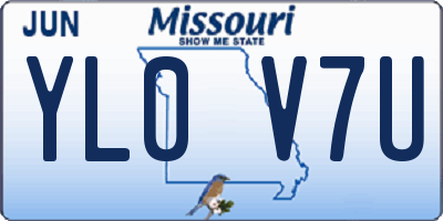 MO license plate YL0V7U