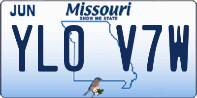 MO license plate YL0V7W