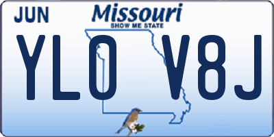 MO license plate YL0V8J