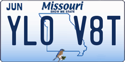 MO license plate YL0V8T