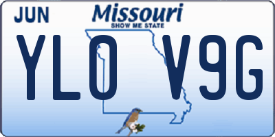 MO license plate YL0V9G