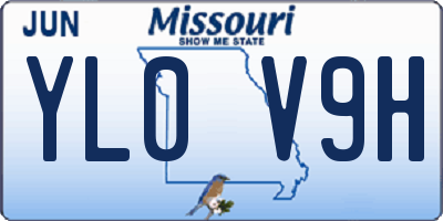 MO license plate YL0V9H