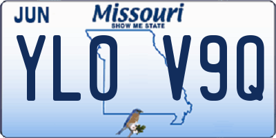 MO license plate YL0V9Q