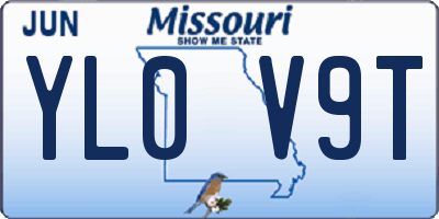 MO license plate YL0V9T
