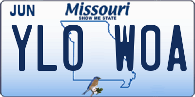 MO license plate YL0W0A