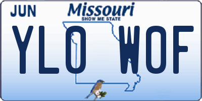MO license plate YL0W0F