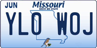 MO license plate YL0W0J