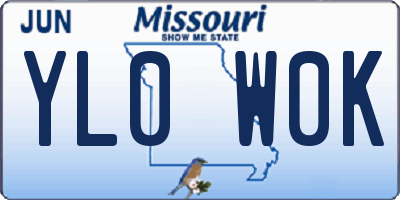 MO license plate YL0W0K