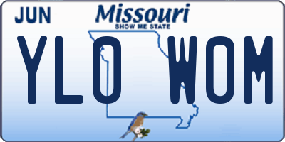 MO license plate YL0W0M