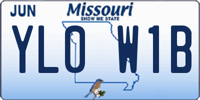 MO license plate YL0W1B