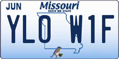 MO license plate YL0W1F