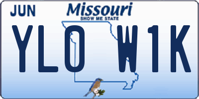 MO license plate YL0W1K
