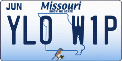 MO license plate YL0W1P