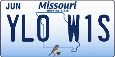 MO license plate YL0W1S